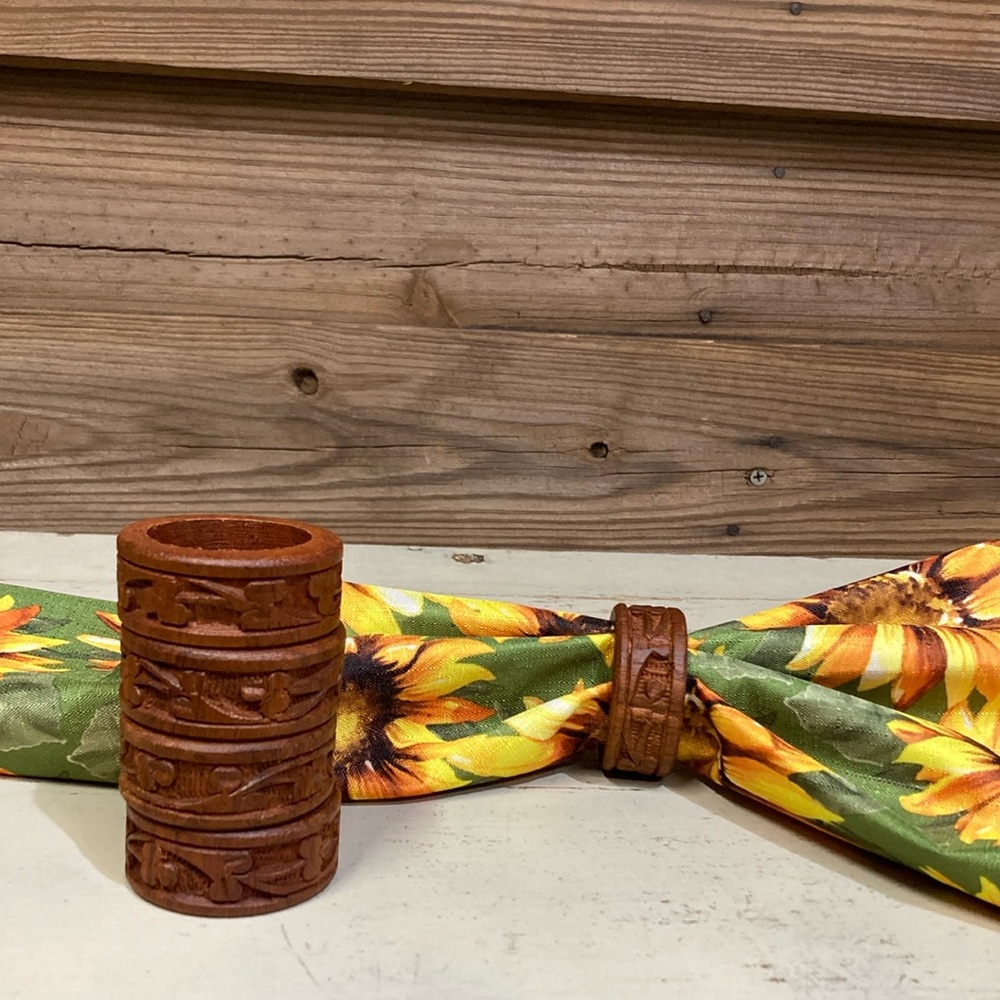 Wood Carved Napkin Rings